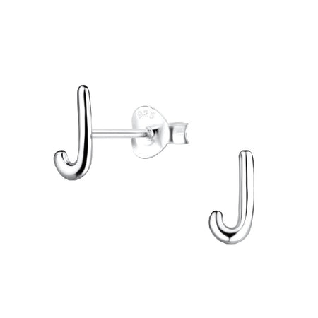 Children's Sterling Silver 'Letter E' Stud Earrings