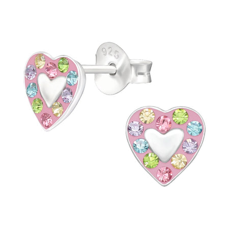 Children's Sterling Silver 'Neon Pink Star Ball’ Stud Earrings