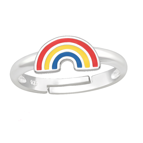 Children's Sterling Silver Adjustable Rainbow Ring