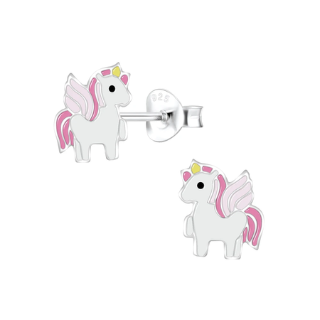 Children's Sterling Silver Hornbill Stud Earrings