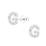 Children's Sterling Silver 'Letter G' Stud Earrings