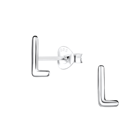Children's Sterling Silver 'Letter S' Stud Earrings