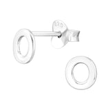 Children's Sterling Silver 'Letter O' Stud Earrings