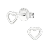Children's Sterling Silver 'Simple Love Heart' Stud Earrings