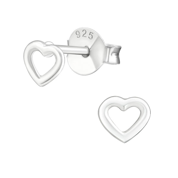 Children's Sterling Silver 'Simple Love Heart' Stud Earrings