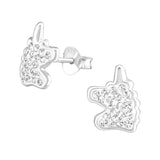 Children's Sterling Silver 'Sparkle Unicorn' Crystal Stud Earrings