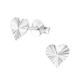 Children's Sterling Silver 'Engraved Heart' Stud Earrings