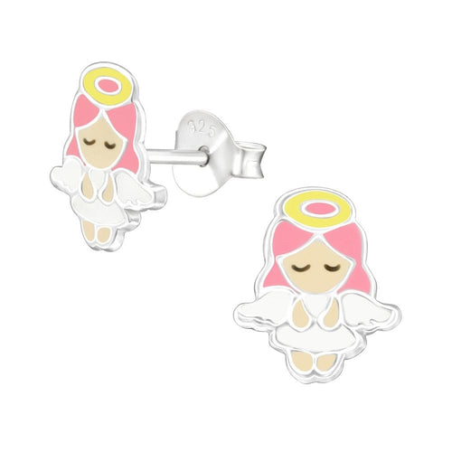Children's Sterling Silver Angel Stud Earrings