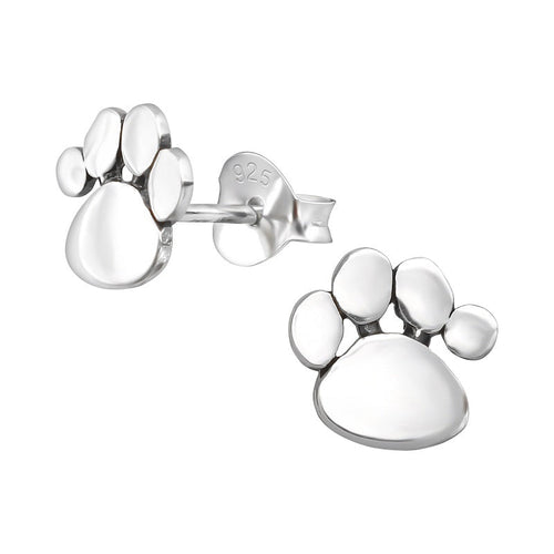 Children's Sterling Silver Paw Stud Earrings