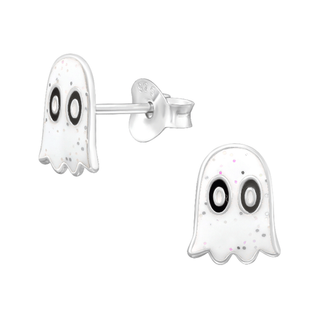 Children's Sterling Silver Halloween Skeleton Stud Earrings