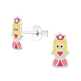 Children's Sterling Silver Pretty Princess Stud Earrings