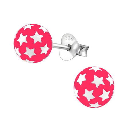 Children's Sterling Silver 'Pink Bone' Stud Earrings