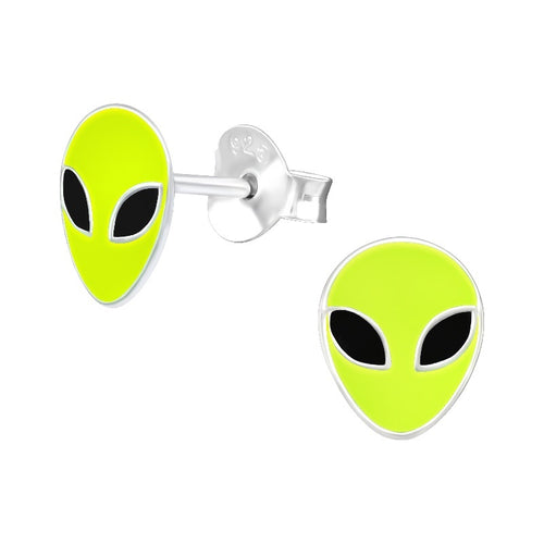 Children's Sterling Silver Alien Stud Earrings