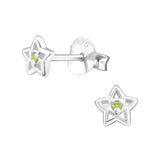 Children's Sterling Silver 'August Birthstone' Star Stud Earrings