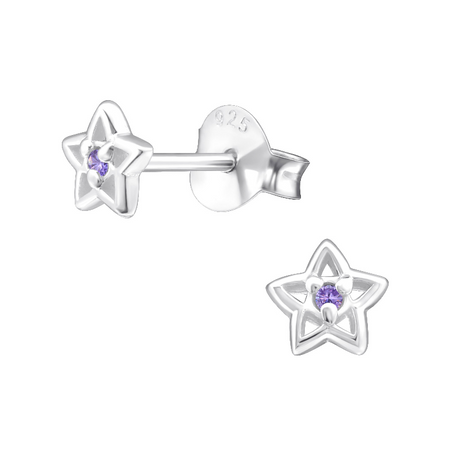 Children's Sterling Silver 'Dog with Pink Crystal Collar' Stud Earrings