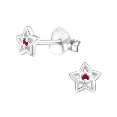 Children's Sterling Silver 'Dog with Pink Crystal Collar' Stud Earrings
