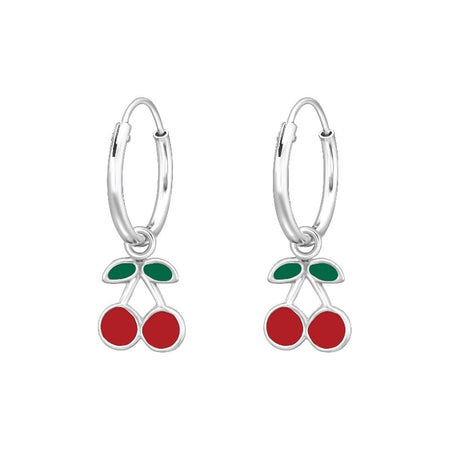 Children's Sterling Silver 'Colourful Umbrella' Hoop Earrings