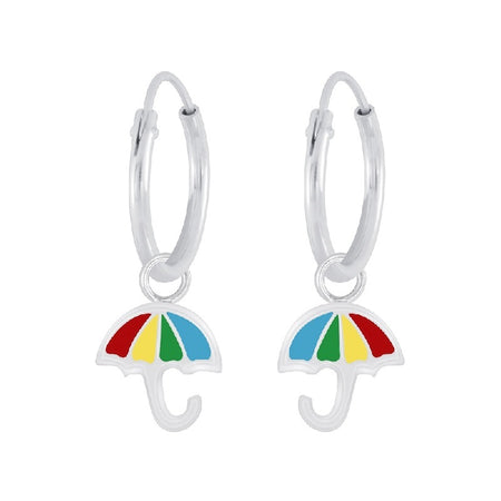 Children's Sterling Silver Cherry Hoop Earrings