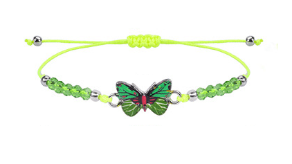 Children's Adjustable Green Butterfly Wish Bracelet / Friendship Bracelet