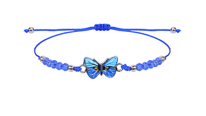 Children's Adjustable Royal Blue Butterfly Wish Bracelet / Friendship Bracelet