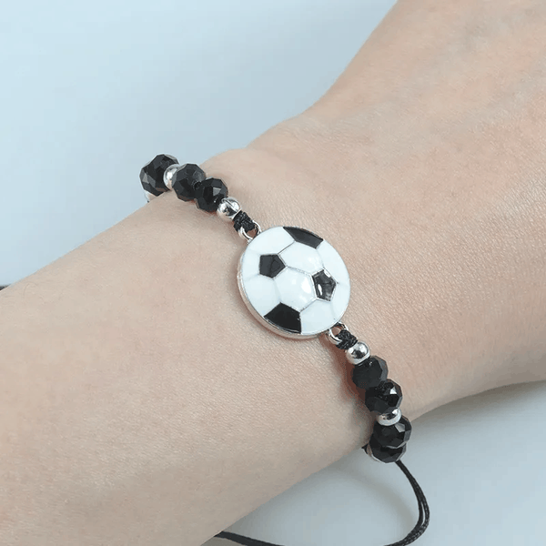 Children's Adjustable Football Wish Bracelet / Friendship Bracelet - Black