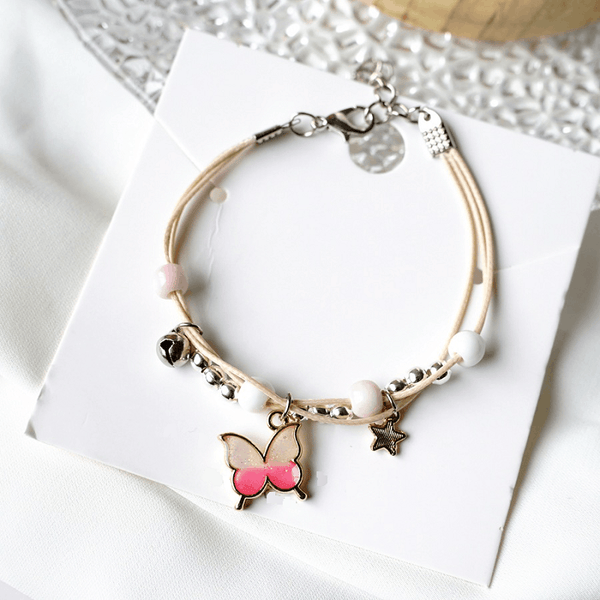 Children's 'Shades of Pink Butterfly' Wish Bracelet / Friendship Bracelet