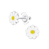 Children's Sterling Silver 'Daisy Flower' Screw Back Stud Earrings