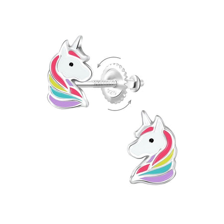 Children's Sterling Silver Set of 2 Pairs of Christmas Tree and Santa Bear Stud Earrings