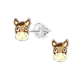 Children's Sterling Silver Horse Screw Back Stud Earrings