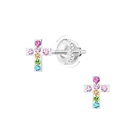 Children's Sterling Silver 'Ladybird on Clover' Stud Earrings