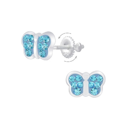 Children's Sterling Silver 'Ladybird on Clover' Stud Earrings