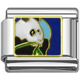 Stainless Steel 9mm Shiny 'Panda Eating Bamboo' Link for Italian Charm Bracelet