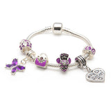 Children's Big Sister 'Purple Fairy Dream' Silver Plated Charm Bead Bracelet