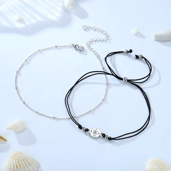Adult's 'Summer Holiday' Adjustable Anklet Set