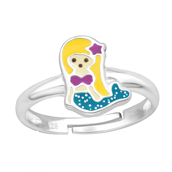 Children's Sterling Silver Adjustable Mermaid Ring