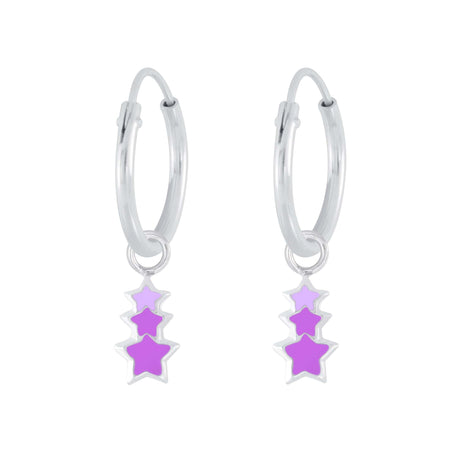 Children's Sterling Silver 'Colourful Umbrella' Hoop Earrings
