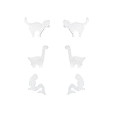 Children's Sterling Silver Set of 3 Pairs of Plain Stud Earrings