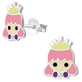 Children's Sterling Silver Princess Stud Earrings