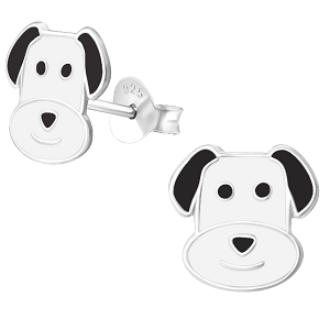 Children's Sterling Silver Dog Stud Earrings
