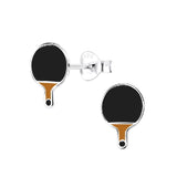 Children's Sterling Silver Table Tennis Bat Stud Earrings
