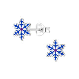 Children's Sterling Silver Christmas Snowflake Stud Earrings