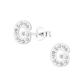 Children's Sterling Silver 'Letter G' Stud Earrings