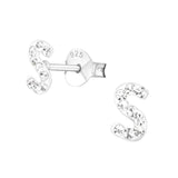 Children's Sterling Silver 'Letter S' Stud Earrings