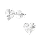 Children's Sterling Silver 'Engraved Heart' Stud Earrings