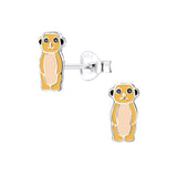 Children's Sterling Silver 'Marvellous Meerkat' Stud Earrings