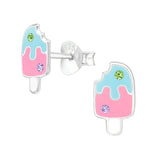 Children's Sterling Silver 'Ice Lollipop' Crystal Stud Earrings