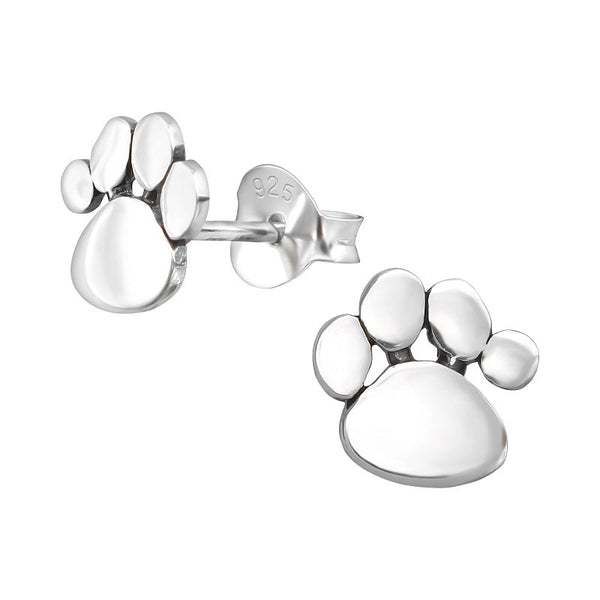Children's Sterling Silver Paw Stud Earrings
