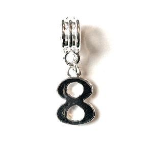 Silver Plated Number 3 Drop Charm