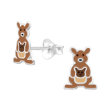 Children's Sterling Silver 'Kangaroo with Joey' Stud Earrings