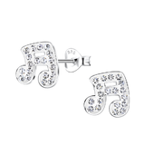 Children's Sterling Silver 'Sparkle Music Notes' Crystal Stud Earrings